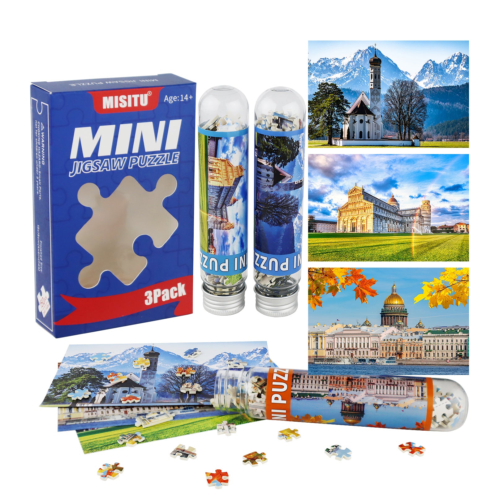 3 Jigsaw authentic Puzzles