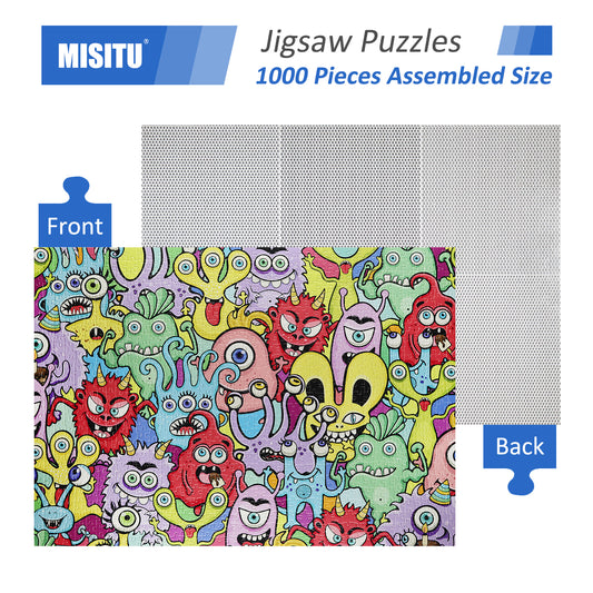 MISITU Jigsaw Puzzles 1000 Pieces - Monster - Cartoon Puzzles 28 x 20 Inches