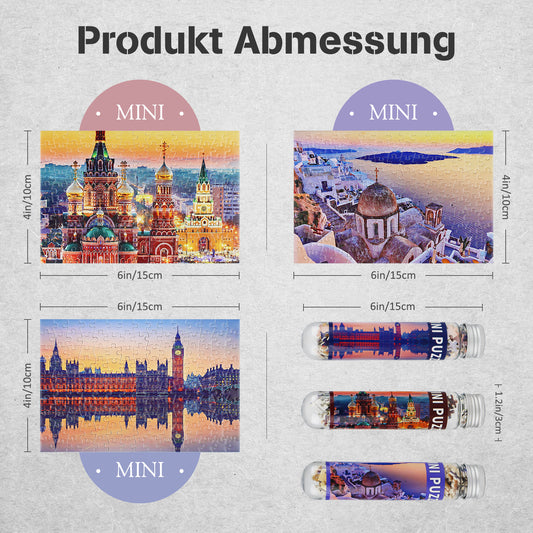 Mini Size 3 Pack 150 Pieces Puzzles World Landmarks for Adult 6 x 4 Inches