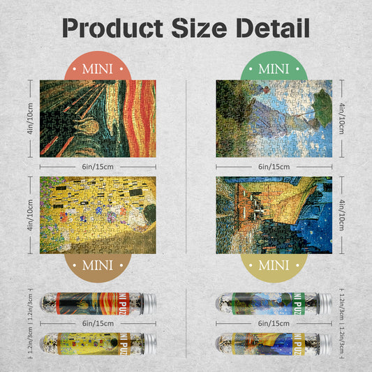 Jigsaw Puzzles Mini Size 4 Pack 150 Pieces Puzzles -Oil Painting Sereis1 - for Adult 6 x 4 Inches
