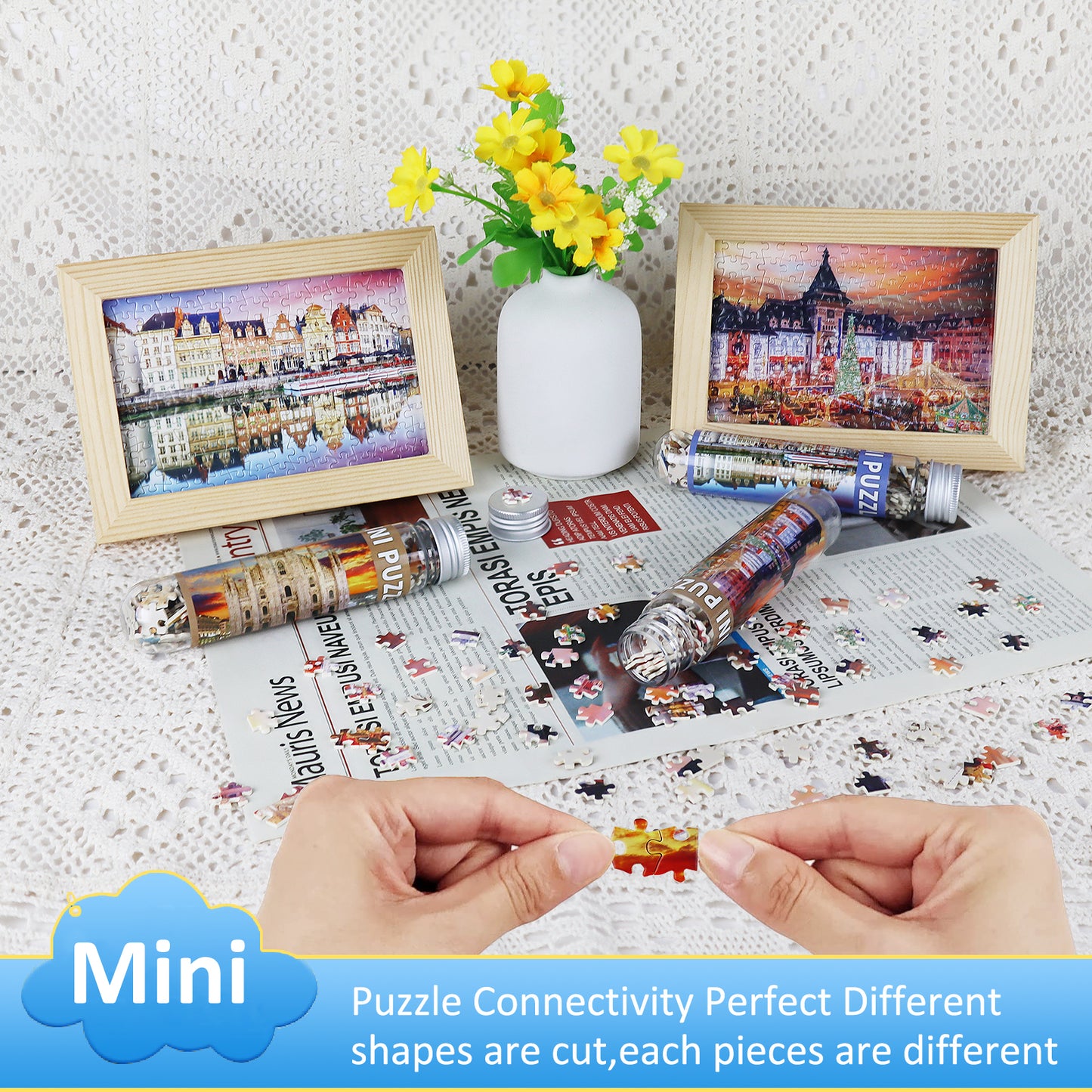 MISITU Mini Puzzle - Milan Cathedral - 3 Pack of 150 Pieces Puzzles for Adult 6 x 4 Inches