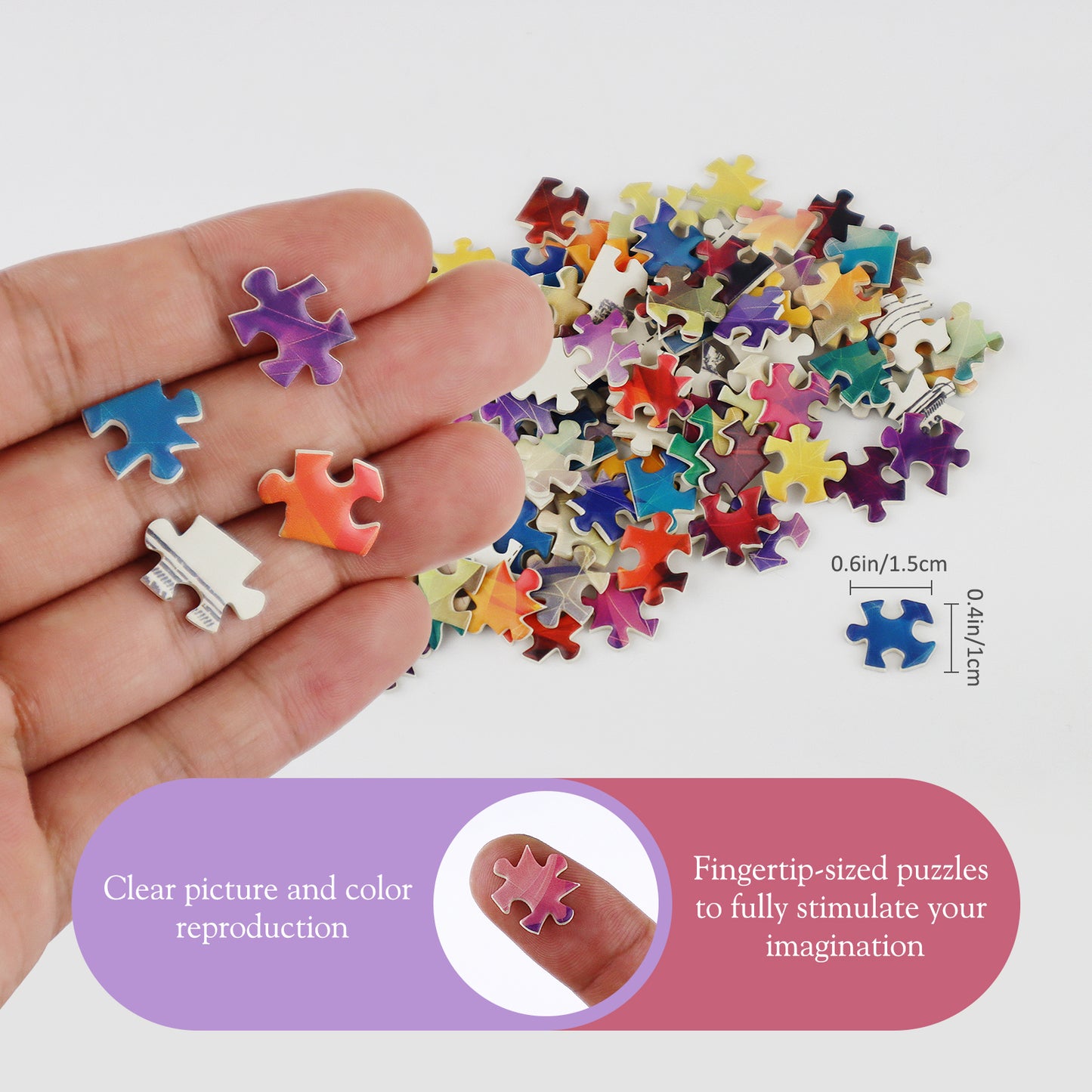 Jigsaw Puzzles Mini Size 4 Pack 150 Pieces Puzzles -Geometric Figure - for Adult 6 x 4 Inches