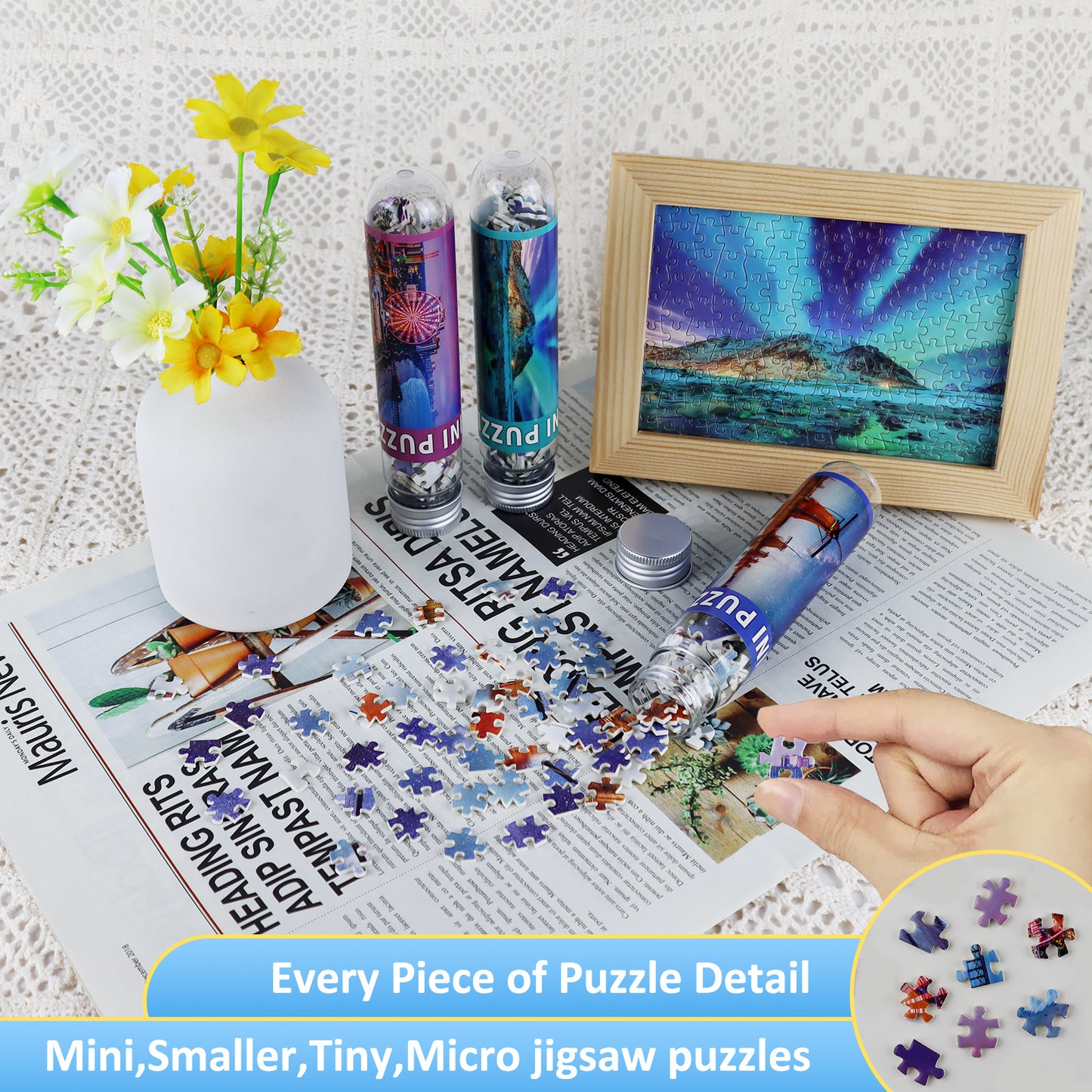 MISITU Puzzle Mini Size 3 Pack 150 Pieces Puzzles for Adults 6 x 4 Inches