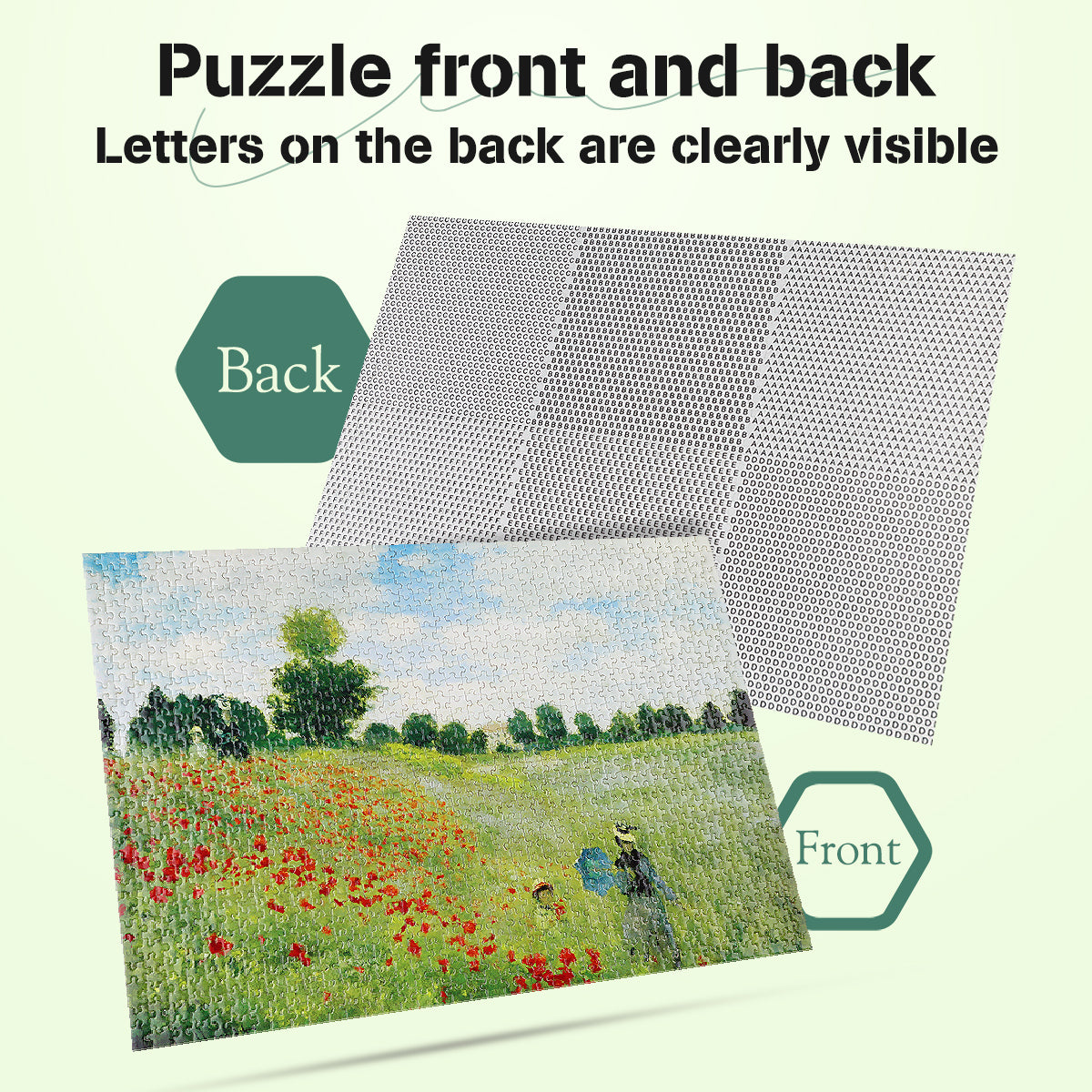 Mini Jigsaw Puzzles 1000 Pieces Monet Oil Painting Puzzle - Coquelicots - Puzzle Decor 38x26cm