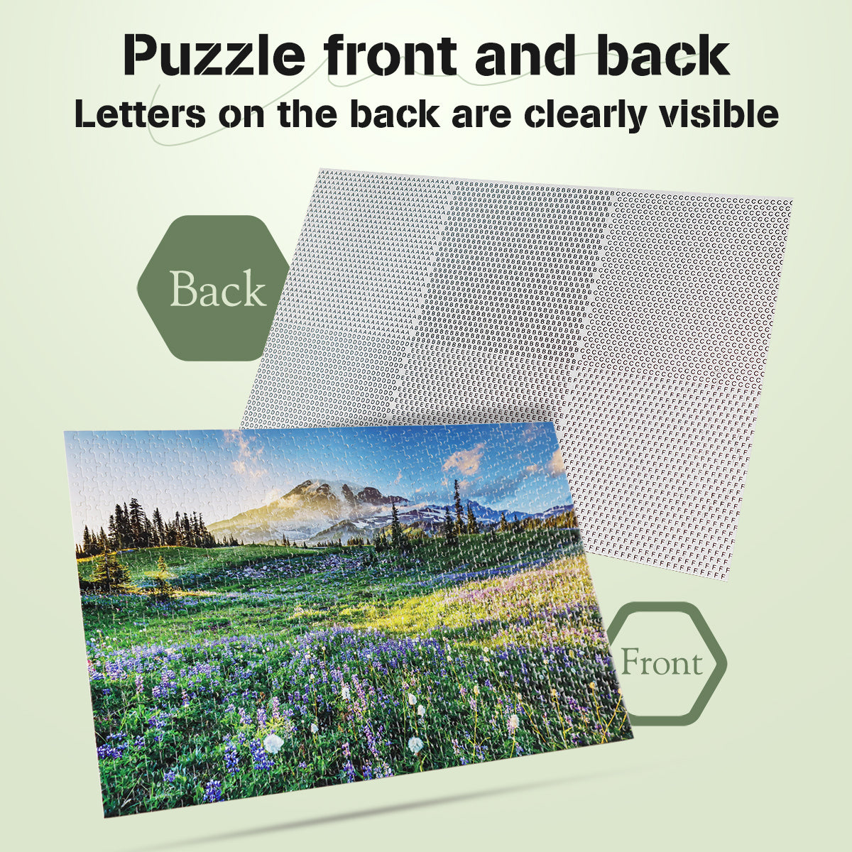 MISITU Mini Jigsaw Puzzles 1000 Pieces - Mountain Flowers - Puzzle Decor 38x26cm