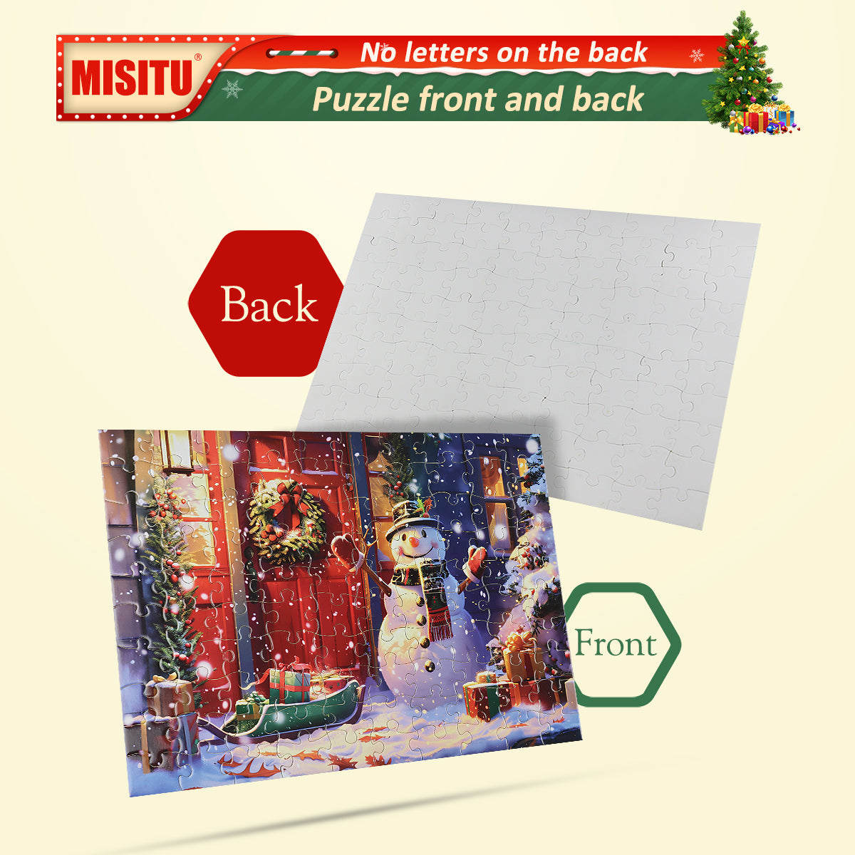 MISITU Jigsaw Puzzles 100 Pieces for Christmas - Snowman