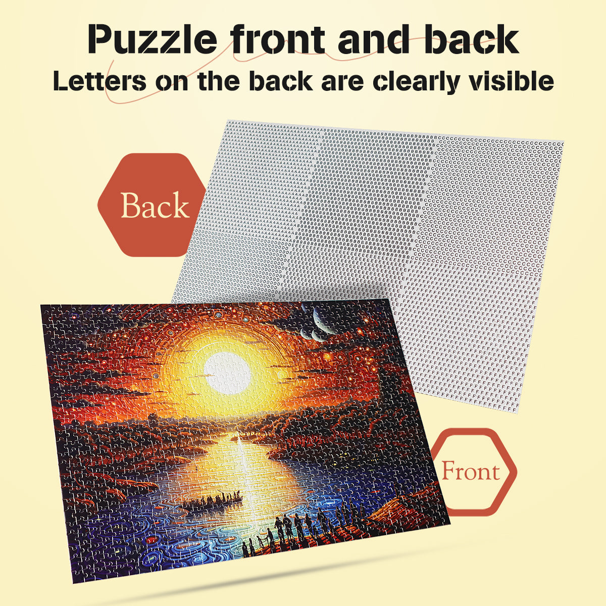 MISITU Mini Jigsaw Puzzles 1000 Pieces - Sunset Totem - Puzzle Decor 38x26cm