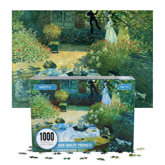 Mini Jigsaw Puzzles 1000 Pieces Monet Oil Painting Puzzle - The Lunch - Puzzle Decor 38x26cm