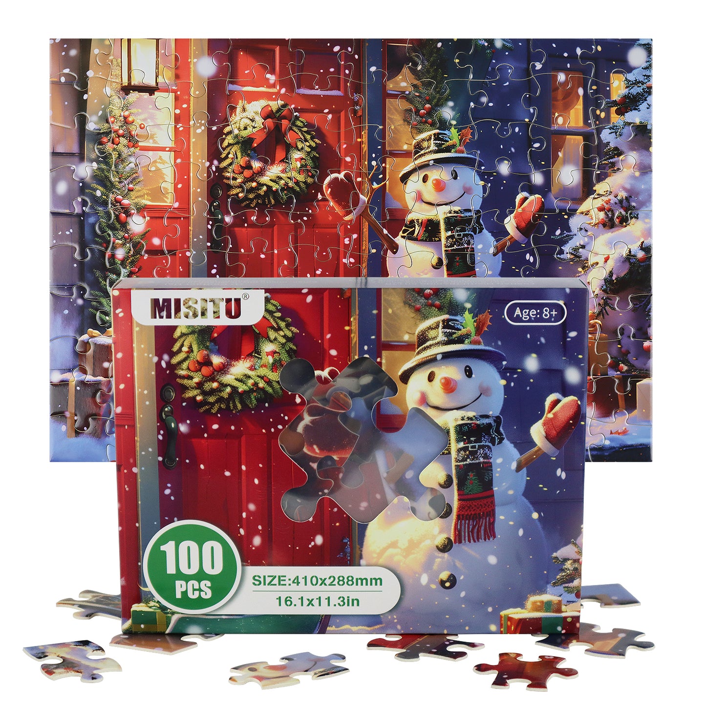 MISITU Jigsaw Puzzles 100 Pieces for Christmas - Snowman