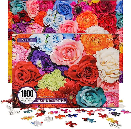 MISITU Puzzle Flowers Jigsaw Puzzles 1000 Pieces Puzzles for Adults 28 x 20 Inches