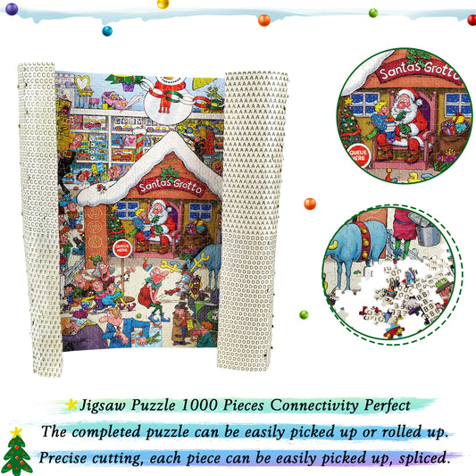 1000 Pieces Christmas Jigsaw Puzzles Wooden Jigsaw Santa Xmas Wood Puzzle Birthday Gifts