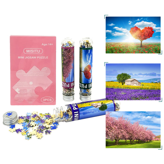 Mini Size 3 Pack 150 Pieces Puzzles Cherry Blossom Puzzle for Adult 6 x 4 Inches