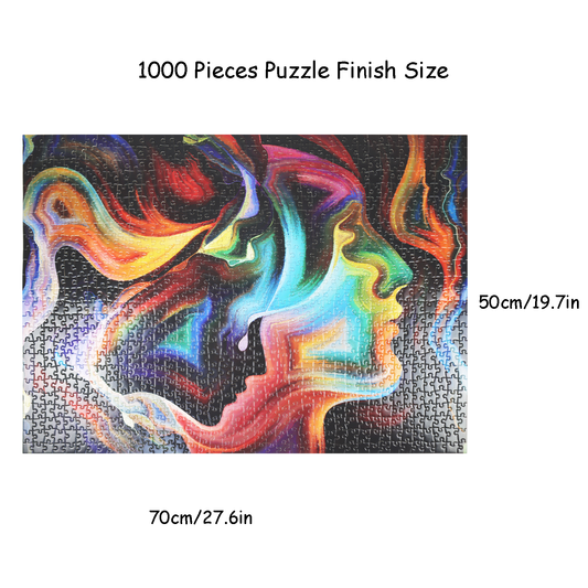 MISITU Jigsaw Puzzles 1000 Pieces Abstract Human Faces Difficult Challenge Family Game